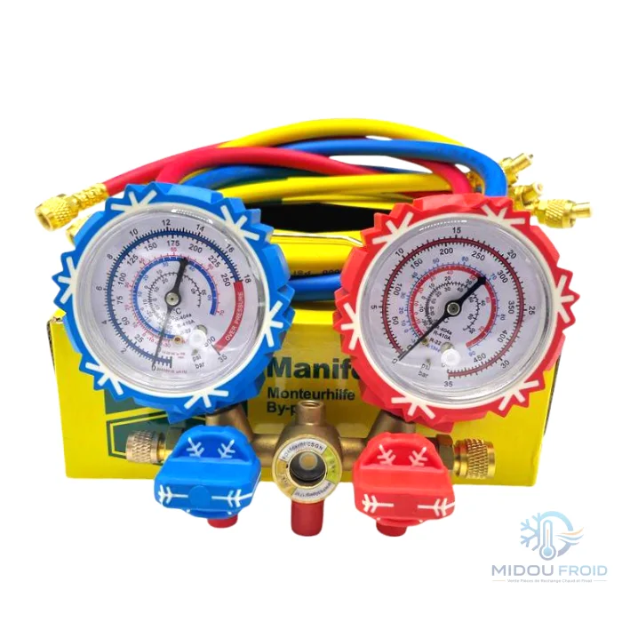 JEUX MANO MANIFOLD BRONZE + FLEXIBLE R22 .R410