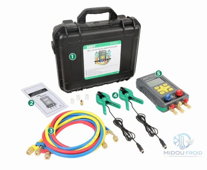 MANO DIGITAL MANIFOLD GAUGE DUOYI 522A