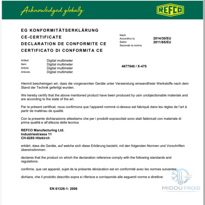 REFCO DIGITALE MULTIMETER — 3