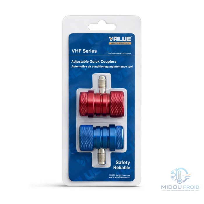 VALVE CHARGE AUTO VALUE FEMELLE R134A 2PCS HP-BP