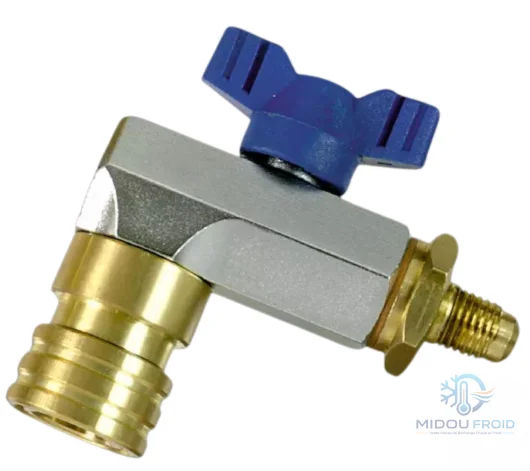 VANNE DE SERVICE 1/4″ AUTO BLEU R134 REFCO — 2