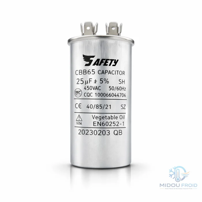 CONDENSATEUR CLIM 25UF-450VAC — 2