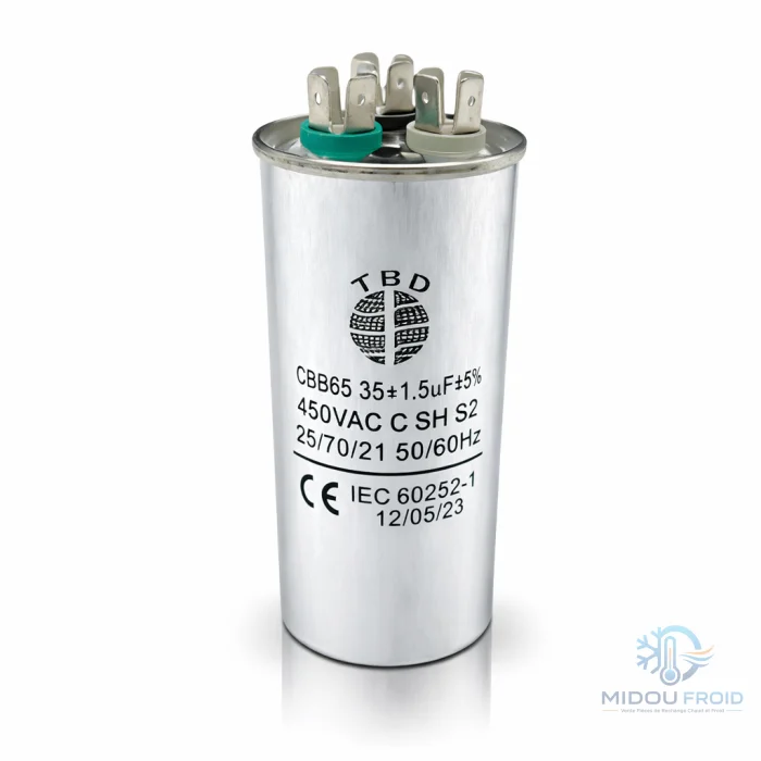 CONDENSATEUR CLIM 35UF+1.5UF –450VAC