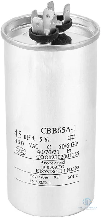 CONDENSATEUR CLIM 45UF-450VAC
