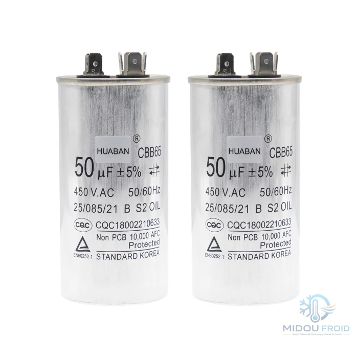 CONDENSATEUR CLIM 50UF-450VAC