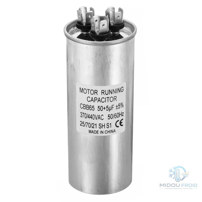 CONDENSATEUR CLIM 50UF+5UF -450VAC