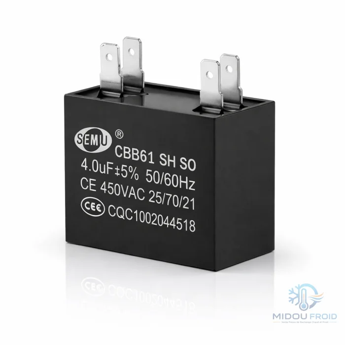 CONDONSATEUR CLIM 4uf-45VAC