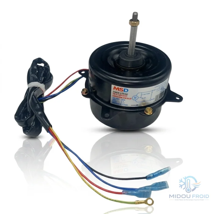MOTEUR VENTILO CLIM EXTERIEUR 45W–3FIL ROTATION DROITS AXE 5CM