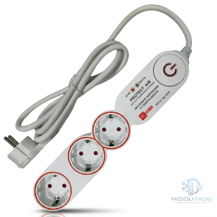 MULTIPRISES 03 PRISES AVEC PROTECTION CAM ELEC